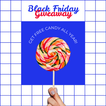 Black Friday Giveaway of Candies Animated Post Design Template