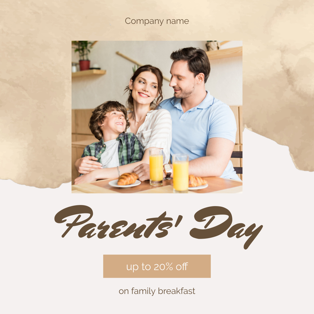 Happy Family at Home Instagram Design Template