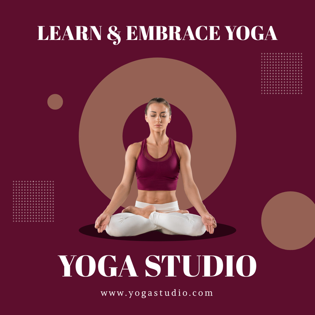 Ontwerpsjabloon van Instagram van Inspiring Yoga Trainings Announcement Offer