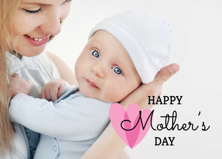 Mother holding Child on Mother's Day Postcard 5x7in Design Template