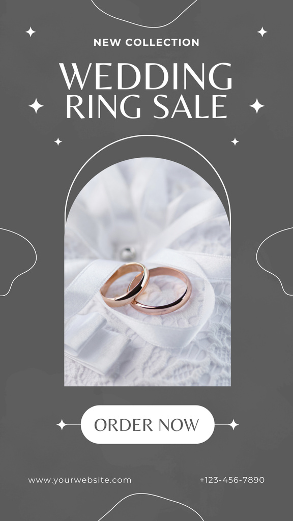 Plantilla de diseño de Wedding Gold Ring Sale Announcement Instagram Story 