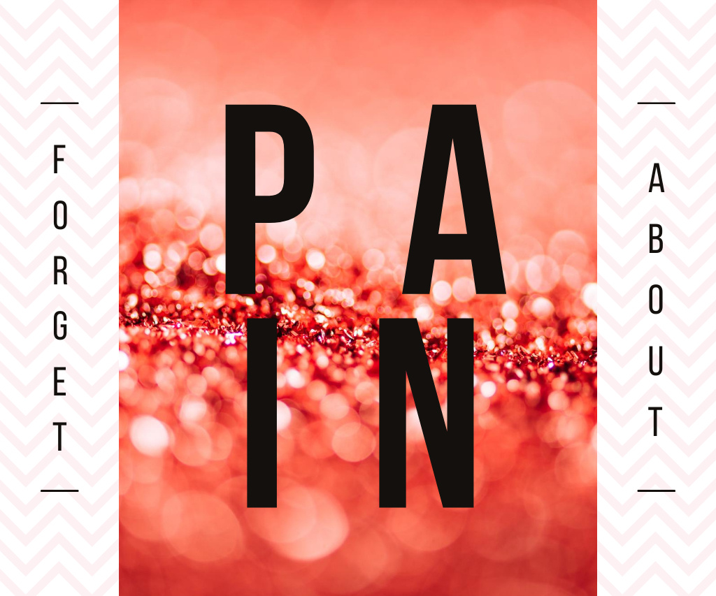 Motivational Phrase on Red Glitter Pattern Large Rectangle Modelo de Design