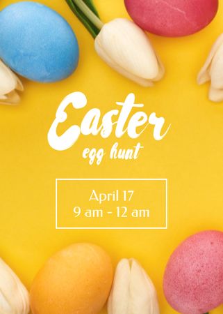 Easter Holiday Celebration Announcement Flayer Design Template