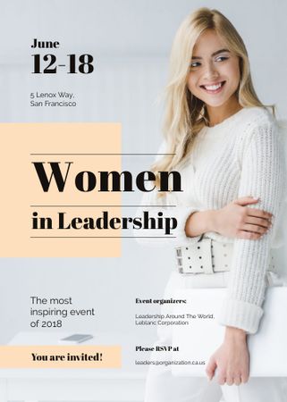 Modèle de visuel Confident smiling woman at Leadership event - Invitation