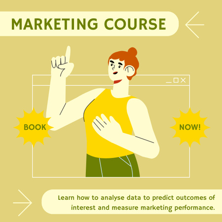 Platilla de diseño Online Marketing Course Ad LinkedIn post