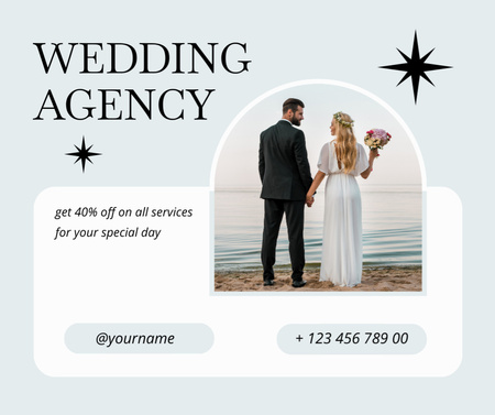 Discount on Wedding Agency Services Facebook Design Template