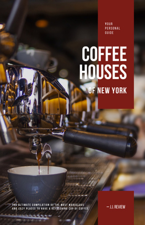 Best Coffee Houses Guide of New York Booklet 5.5x8.5in Design Template