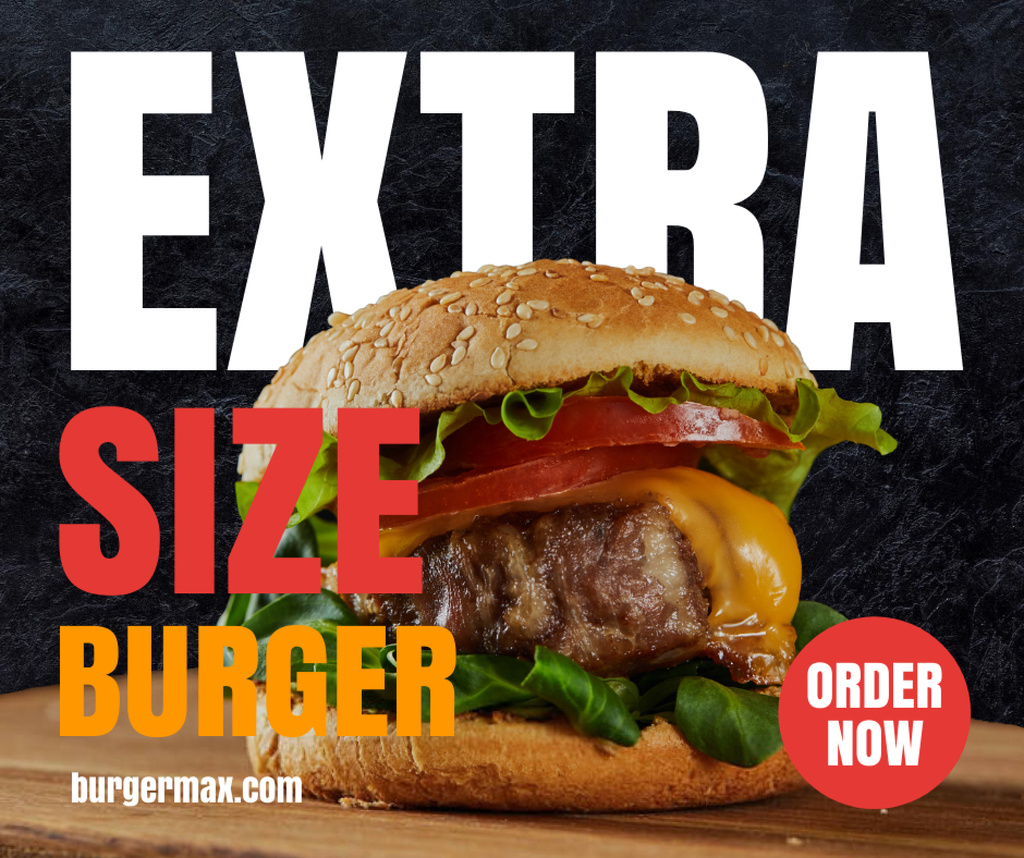 Extra Size Burger Offer Facebook Tasarım Şablonu