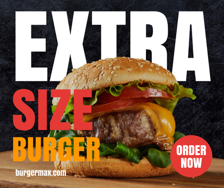 Platilla de diseño Extra Size Burger Offer Facebook