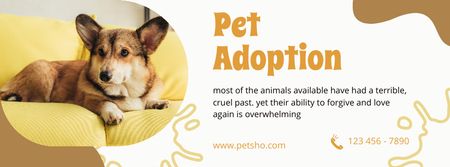 Pet Adoption Corgi Facebook cover Design Template