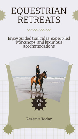 Equestrian Retreats With Workshops And Discounts Instagram Story Design Template