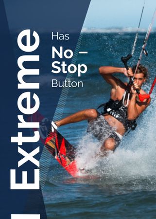 Extreme Inspiration Man Riding Kite Board Flayer Design Template