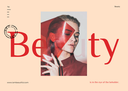 Platilla de diseño Young attractive woman with bright Makeup Postcard