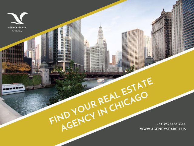 Platilla de diseño Responsible Real Estate Firm in Chicago Promotion Poster 18x24in Horizontal