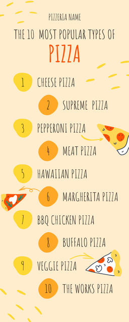 The 10 Most Popular Types of Pizza Infographic Design Template