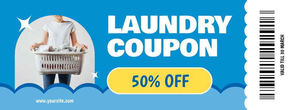 Discount Voucher for Laundry Services Coupon Tasarım Şablonu