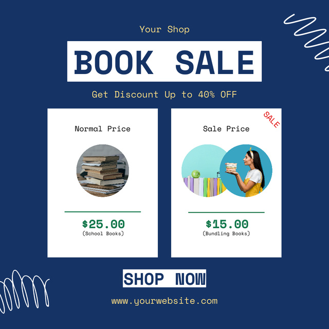 Modèle de visuel Get Big Discount On Books - Instagram