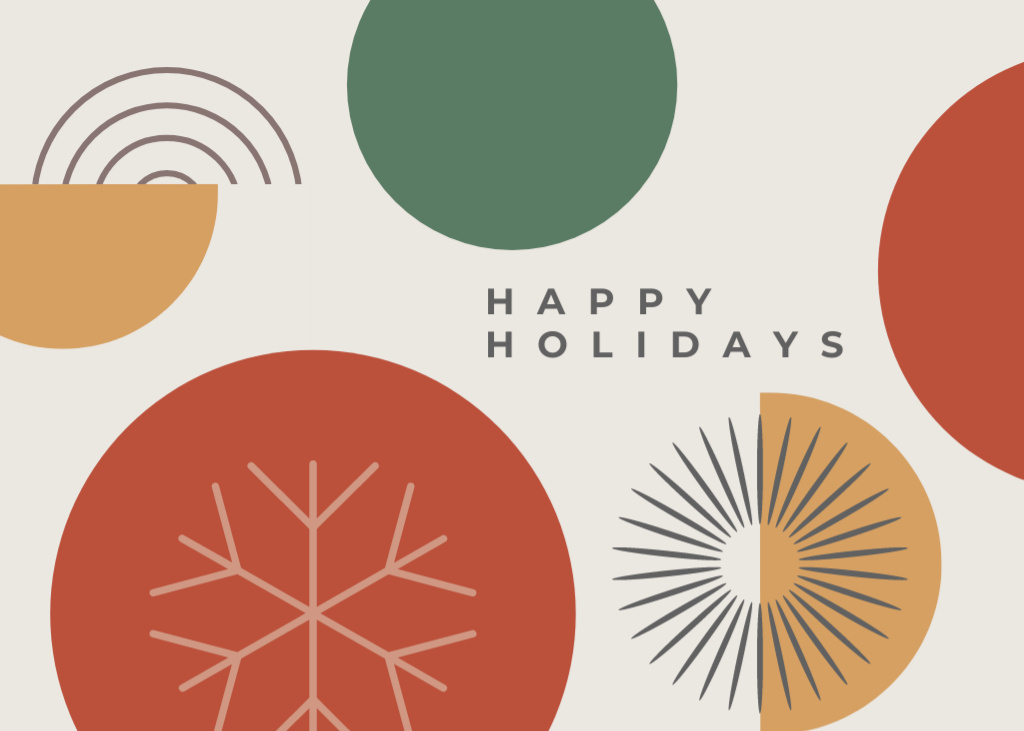 Plantilla de diseño de Happy Winter Holidays Greeting On Abstract Pattern Postcard 5x7in 