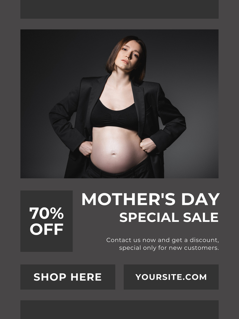 Discount on Mother's Day with Pregnant Woman Poster USデザインテンプレート
