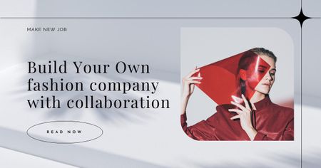 Stylish Woman in Red Facebook AD Design Template