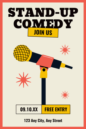 Ontwerpsjabloon van Tumblr van Uitnodiging om deel te nemen aan Comedy Event