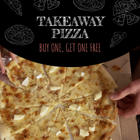 Takeaway Pizza Promotion With Tasteful Slices Animated Post Design Template