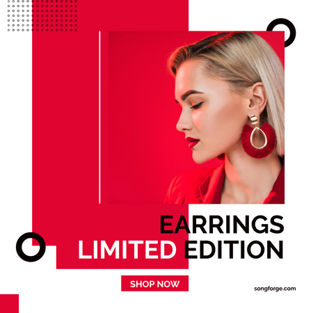 Fashion Limited Edition of Earrings Instagram tervezősablon