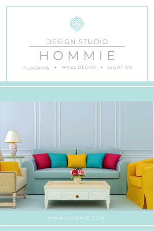 Ontwerpsjabloon van Pinterest van Furniture Sale with Modern Interior in Light Colors