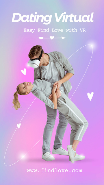 Template di design People on Virtual Reality Dating Instagram Story