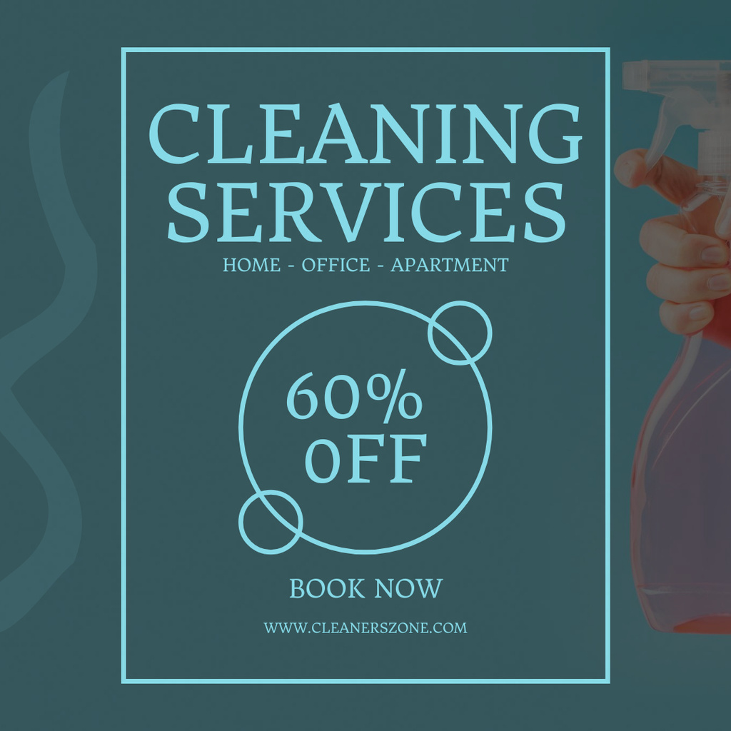 Cleaning Services Discount Instagram AD tervezősablon