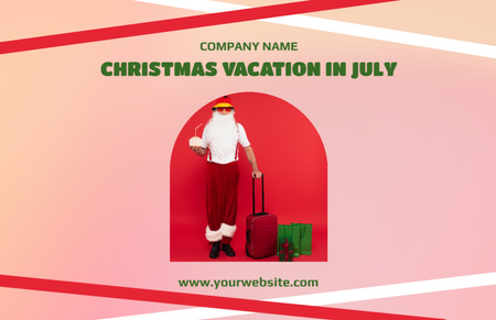 Plantilla de diseño de Christmas Holiday Offer in July with Santa Claus Flyer 5.5x8.5in Horizontal 