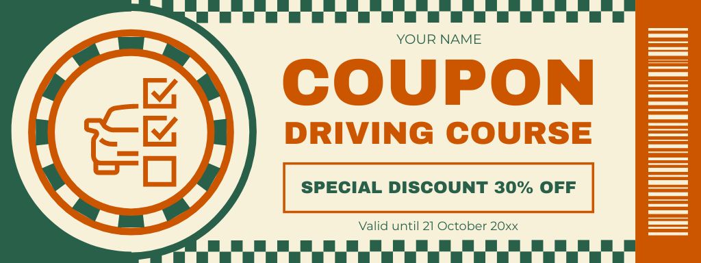Template di design Beneficial Driving Course Voucher For October Coupon
