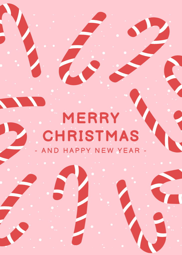 Cheerful Christmas and Happy New Year Holidays Greeting Postcard 5x7in Vertical Šablona návrhu