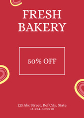 Fresh Bakery Sale Ad on Red
