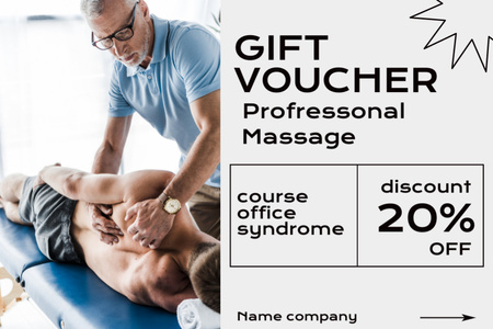 Professional Sport Massage Therapist Offer Gift Certificate Design Template