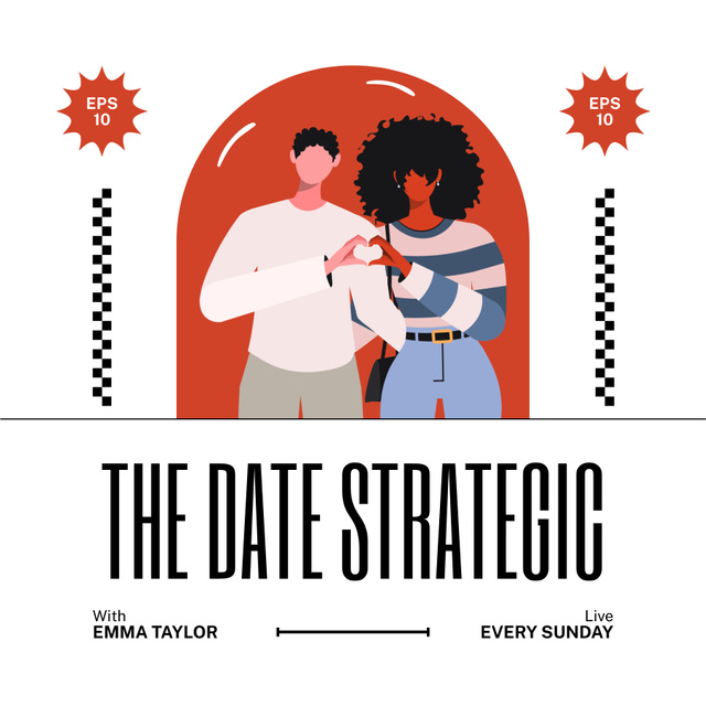 Plantilla de diseño de Strategy for Successful Dating Offer Podcast Cover 