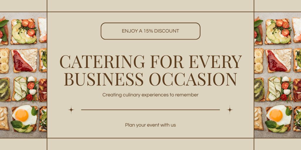 Services of Catering for Every Business Occasions Twitter Modelo de Design
