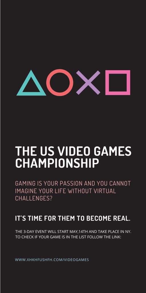 Video Games Championship announcement Graphic Design Template