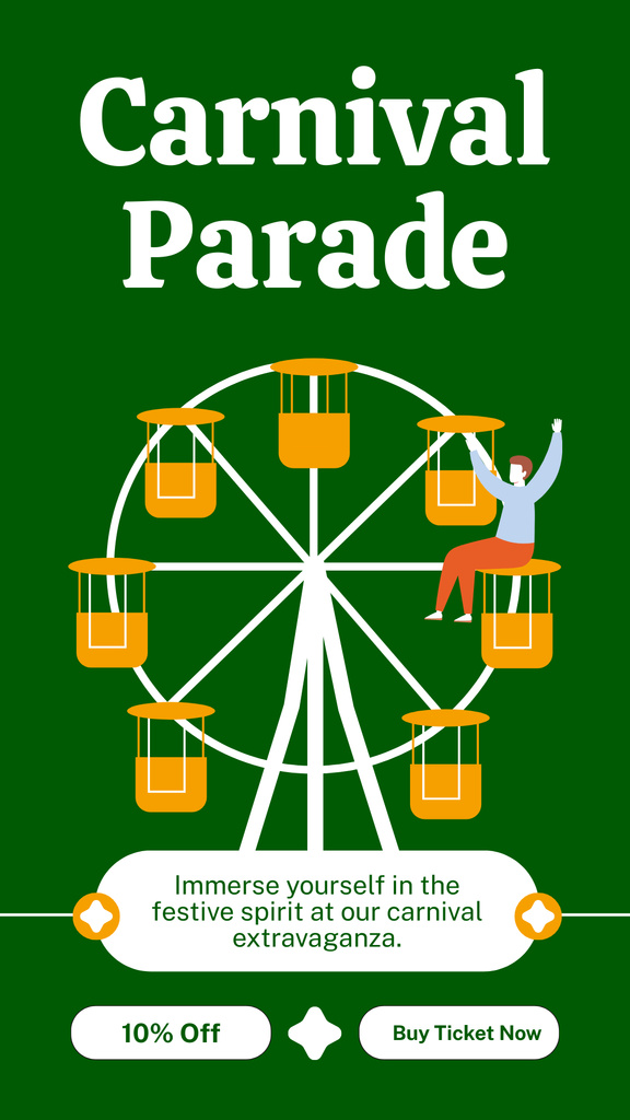 Best Carnival Parade With Discount And Ferris Wheel Instagram Story Πρότυπο σχεδίασης
