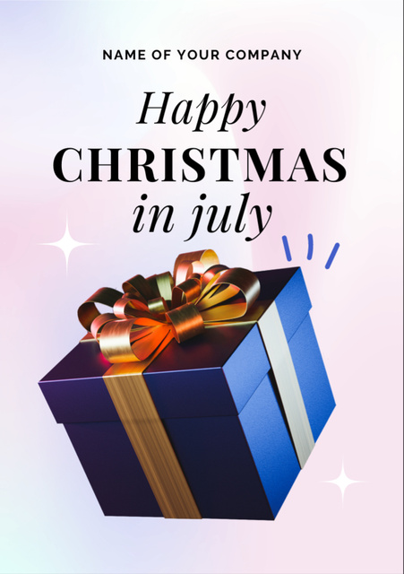 Joyful Christmas Greeting In Summer With Big Gift Flyer A7 – шаблон для дизайну