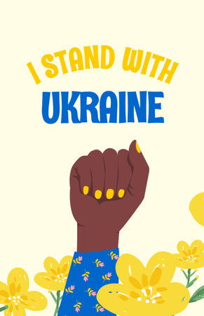 Black Woman standing with Ukraine Flyer 5.5x8.5in tervezősablon