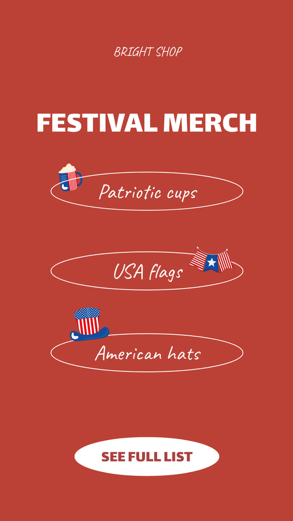 USA Independence Day Festive Merch Instagram Storyデザインテンプレート
