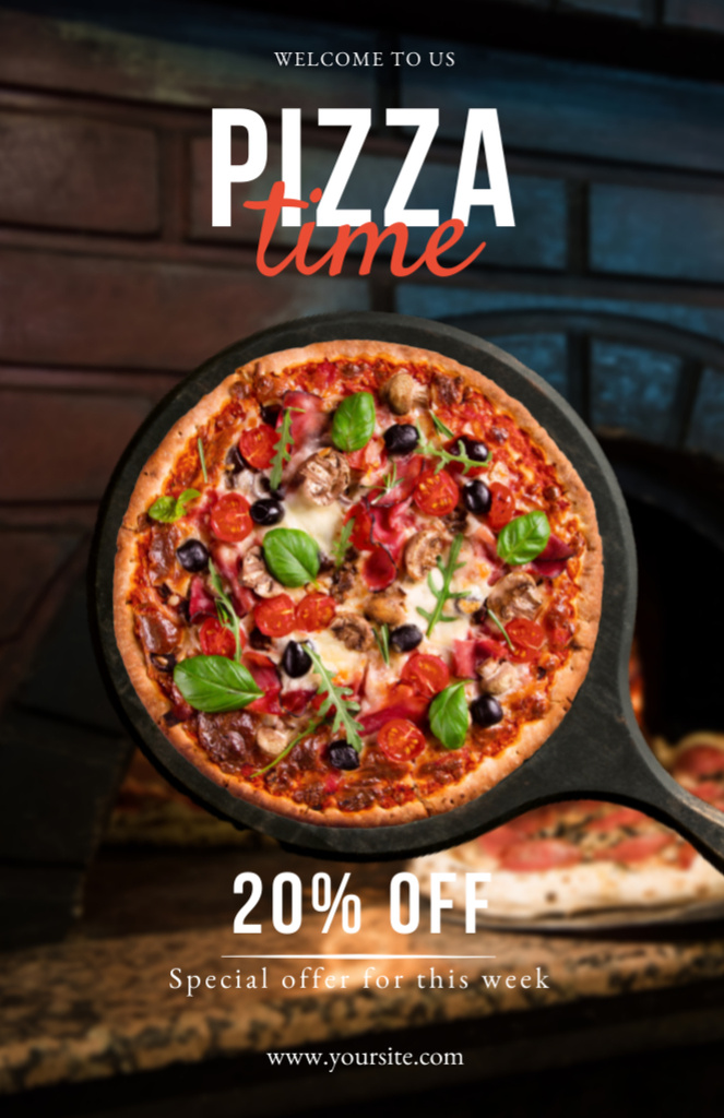 Pizza Sale Time Announcement Recipe Card Πρότυπο σχεδίασης