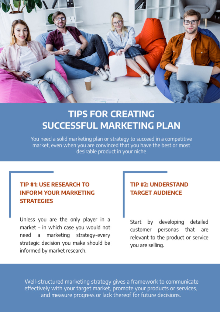 Marketing Plan Creation Tips Newsletter Πρότυπο σχεδίασης