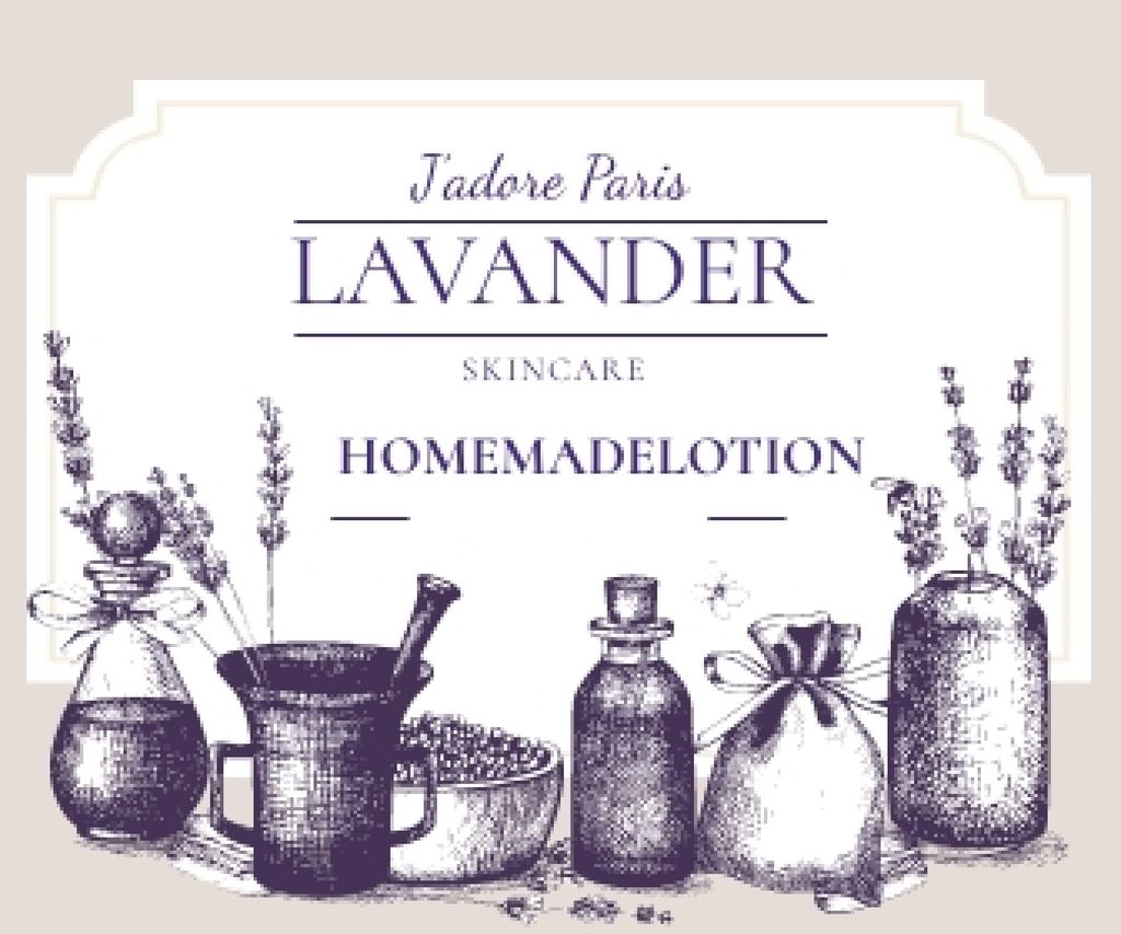 Lavender skincare illustration Large Rectangle – шаблон для дизайна