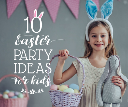 Easter party ideas for kids Facebook tervezősablon