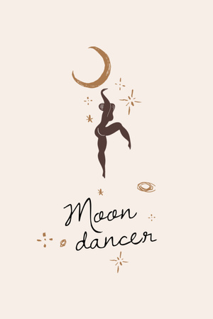 Modèle de visuel silhouette de danseuse de lune - Tumblr