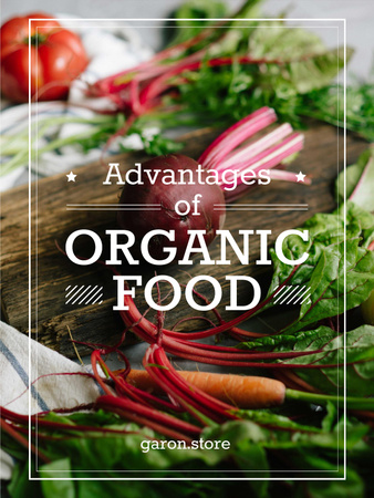 Modèle de visuel Healthy Food Raw Vegetables and Fruits - Poster US