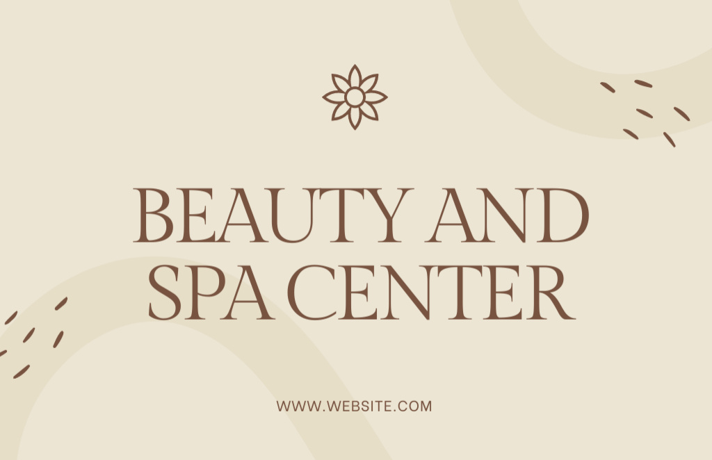 Beauty and Spa Salon Appointment Reminder on Beige Business Card 85x55mm tervezősablon