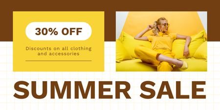 Template di design Summer Sale of Clothes and Accessories Twitter